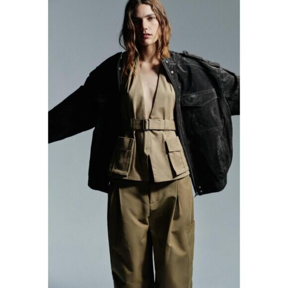 ZARA SUEDE LEATHER JACKET - Picture 3 of 8